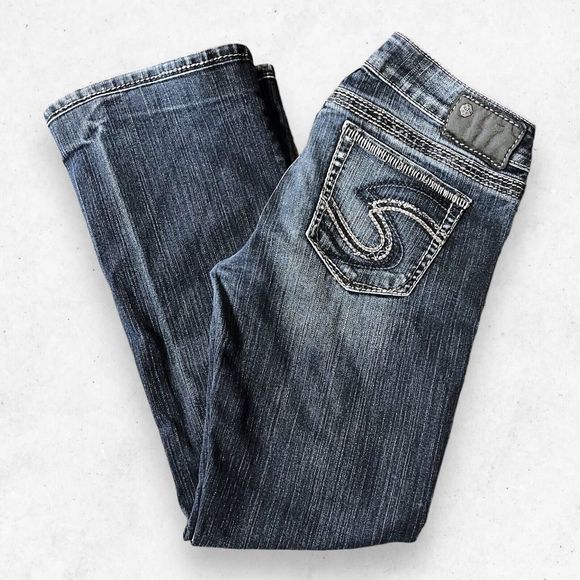 Silver Jeans Womens W29 L31 Tuesday Jeans Boot Low Rise Stretch Slim Embroidered - Picture 9 of 9